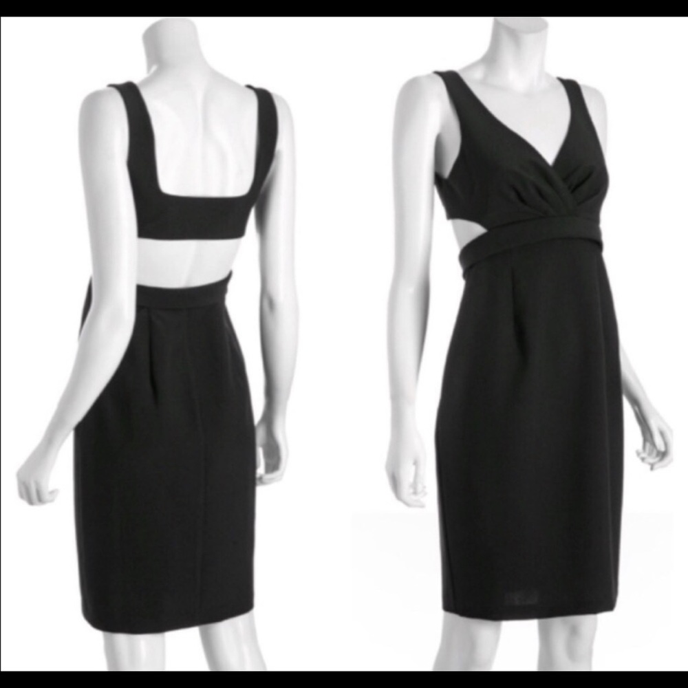 Black halo cut out Jackie o dress- 4